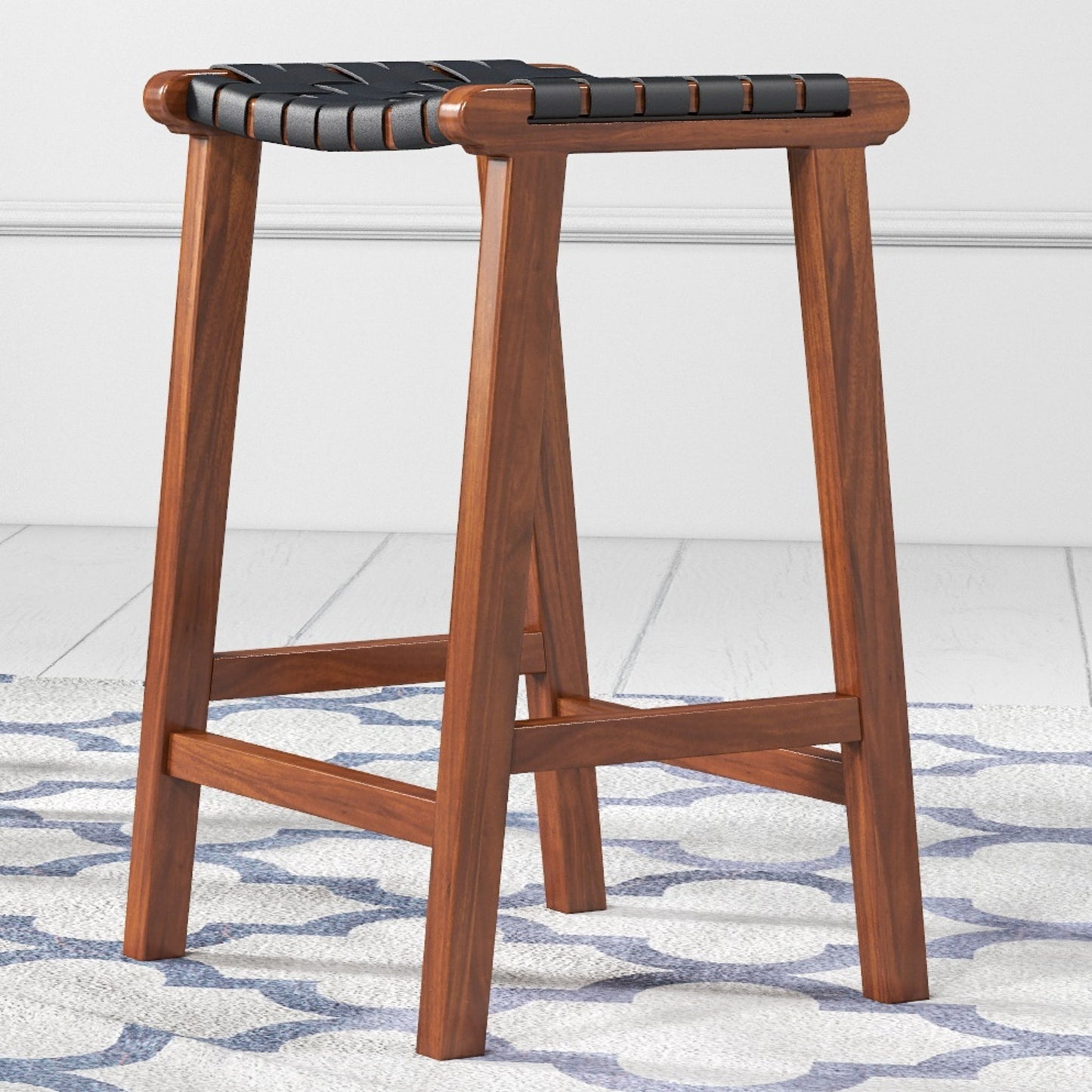 James - Modern Genuine Leather Bar Stool