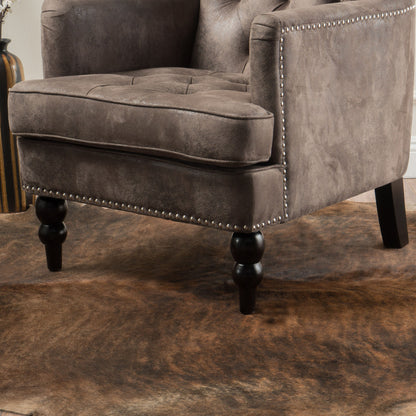 Vitality - Club Chair With Button Tufted Diamond Stitching And Turned Legs