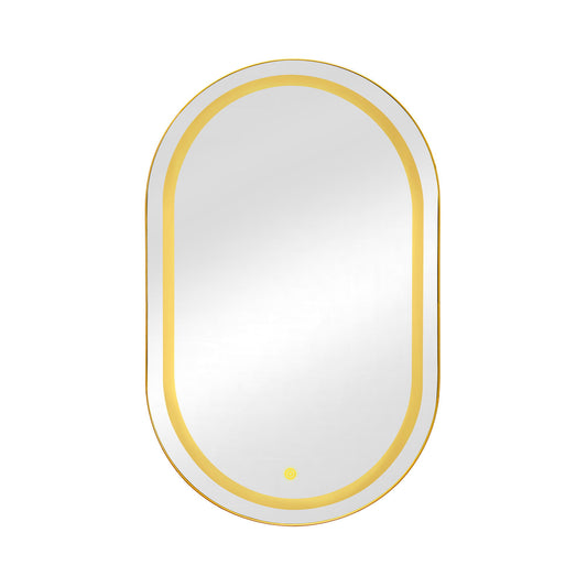 Oval Medicine Cabinet Mirror Bathroom Mirror With Storage Wall Mounted Medicine Mirror Cabinet With LED - Golden