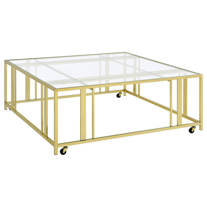Square Coffee Table - Brushed Brass