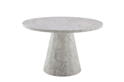 Kacey - Natural Engineered Stone Round Dining Table - Stone Gray