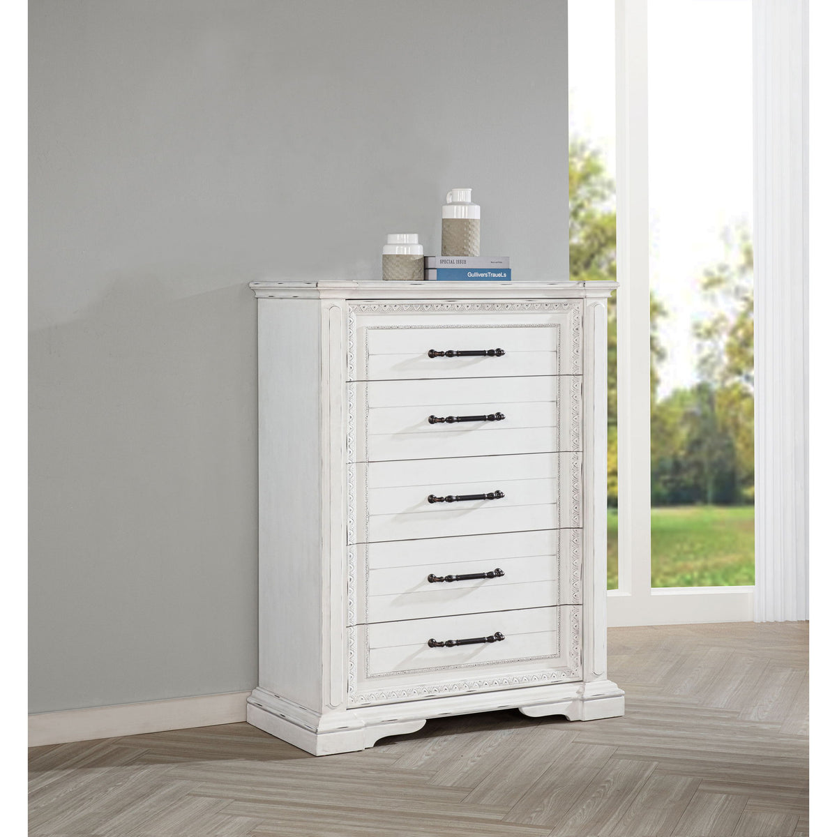 5 Drawer Bedroom Chest Of Drawers - Vintage