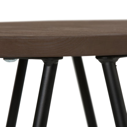 Simeon - Multifunctional Metal Stool With Wood Seat