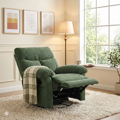 Swivel Rocker Recliner Chair With Manual Recline For Living Room