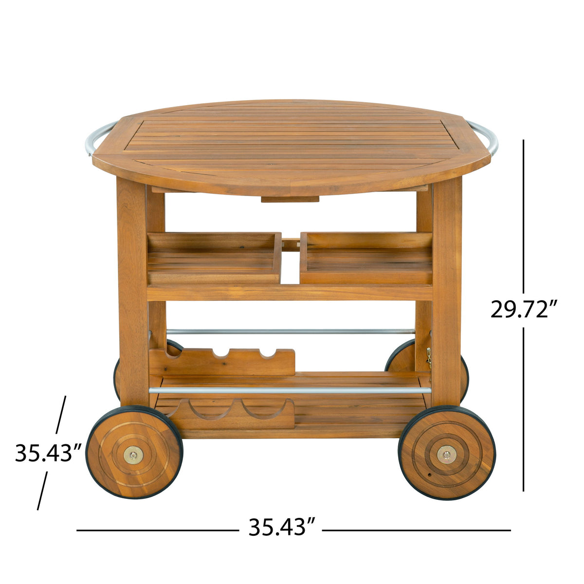 Bar Cart, Rolling Serving Cart With Storage