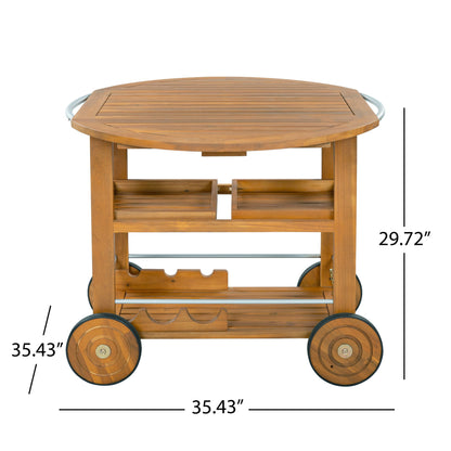 Bar Cart, Rolling Serving Cart With Storage