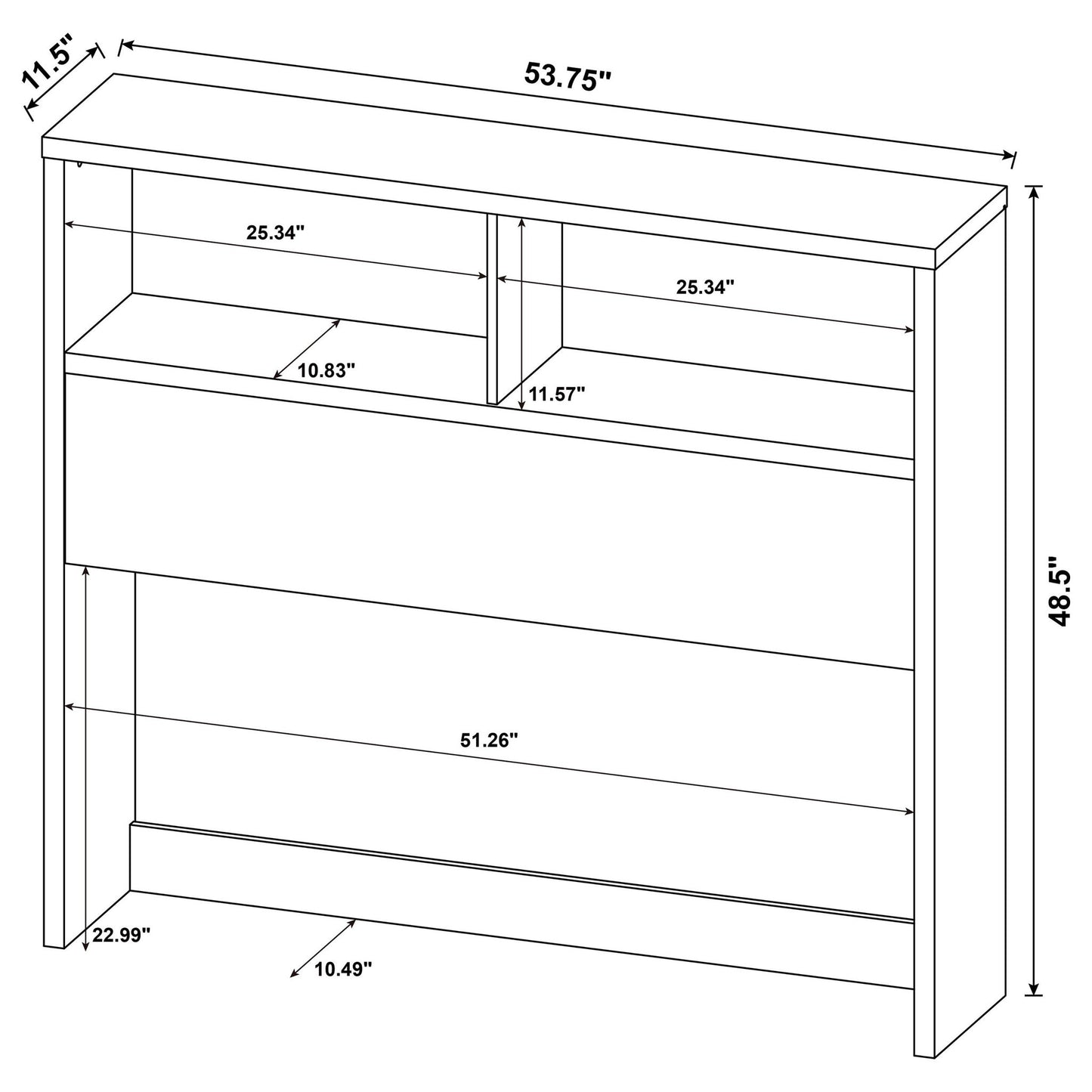 Geary - Bookcase Headboard With Open Cubbies