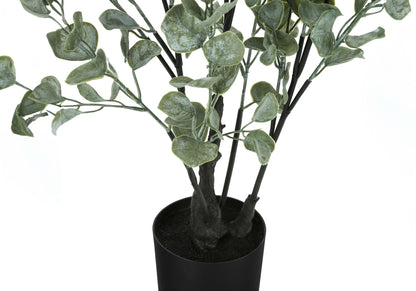 35" Tall, Artificial Plant, Eucalyptus Tree, Indoor, Faux, Fake, Floor, Greenery, Potted, Decorative - Green / Black