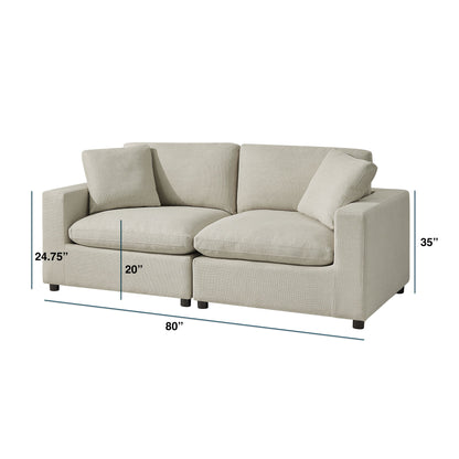 Cassandra - Modular 2 Piece Sofa - Beige