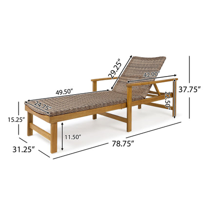 Hampton - Outdoor Chaise Lounge With Adjustable Backrest - Natural