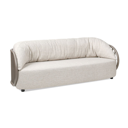 Harper - Barrel Upholstered Patio Deep Seating Sofa - Oat Beige