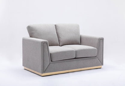 Valin - Linen Loveseat For Living Room - Gray