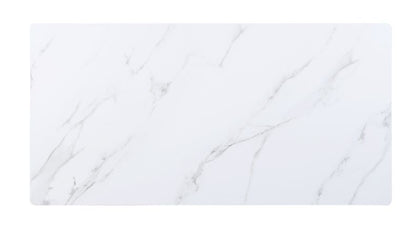 Caspian - Dining Table - White Printed Faux Marble Top & Black