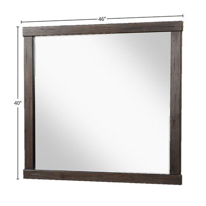 Square Mirror With Knotty - Brown