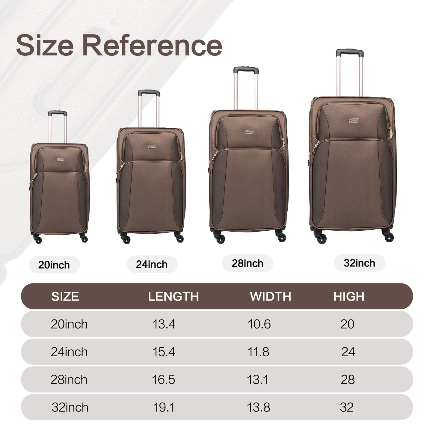 4 Piece Set Softshell Luggage