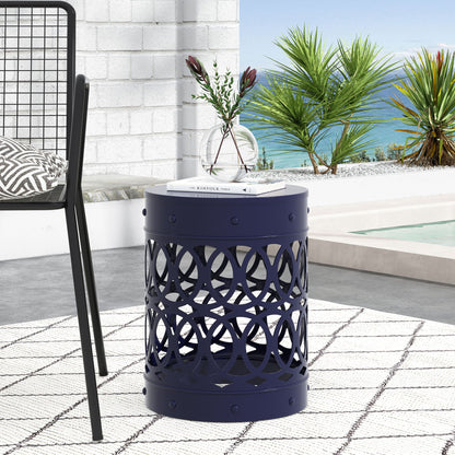 Outdoor Metal Large End Table, Modern Design
