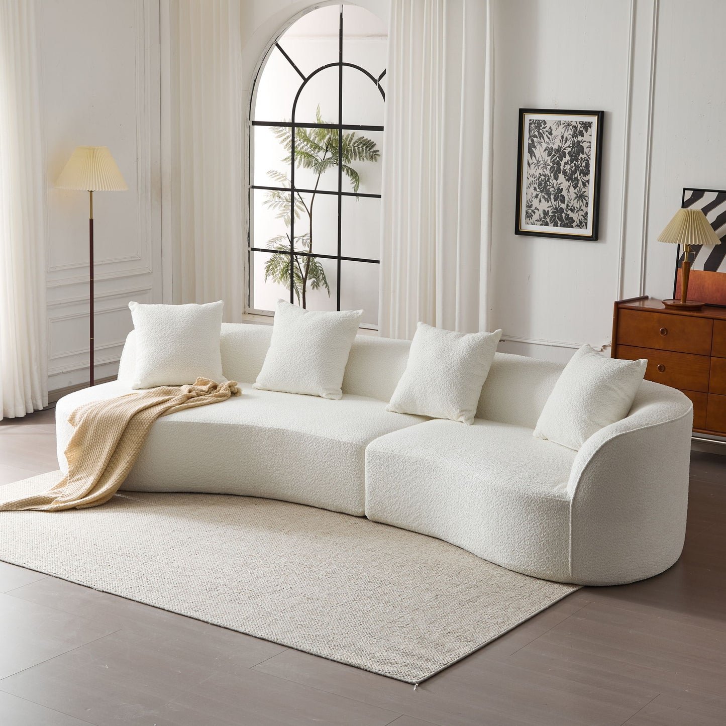 Elegant Curved Sectional Sofa With Full Foam Comfort