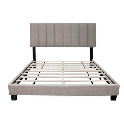 Queen Size Adjustable Headboard Upholstered Bed Frame The Combination Of Modern And Vintage Makes The Whole Visual Effect More Exquisite