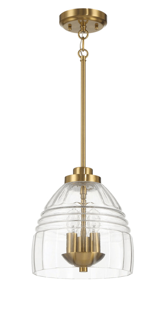 Ember - 3 Candle Lights Chain Pendant - Clear / Gold