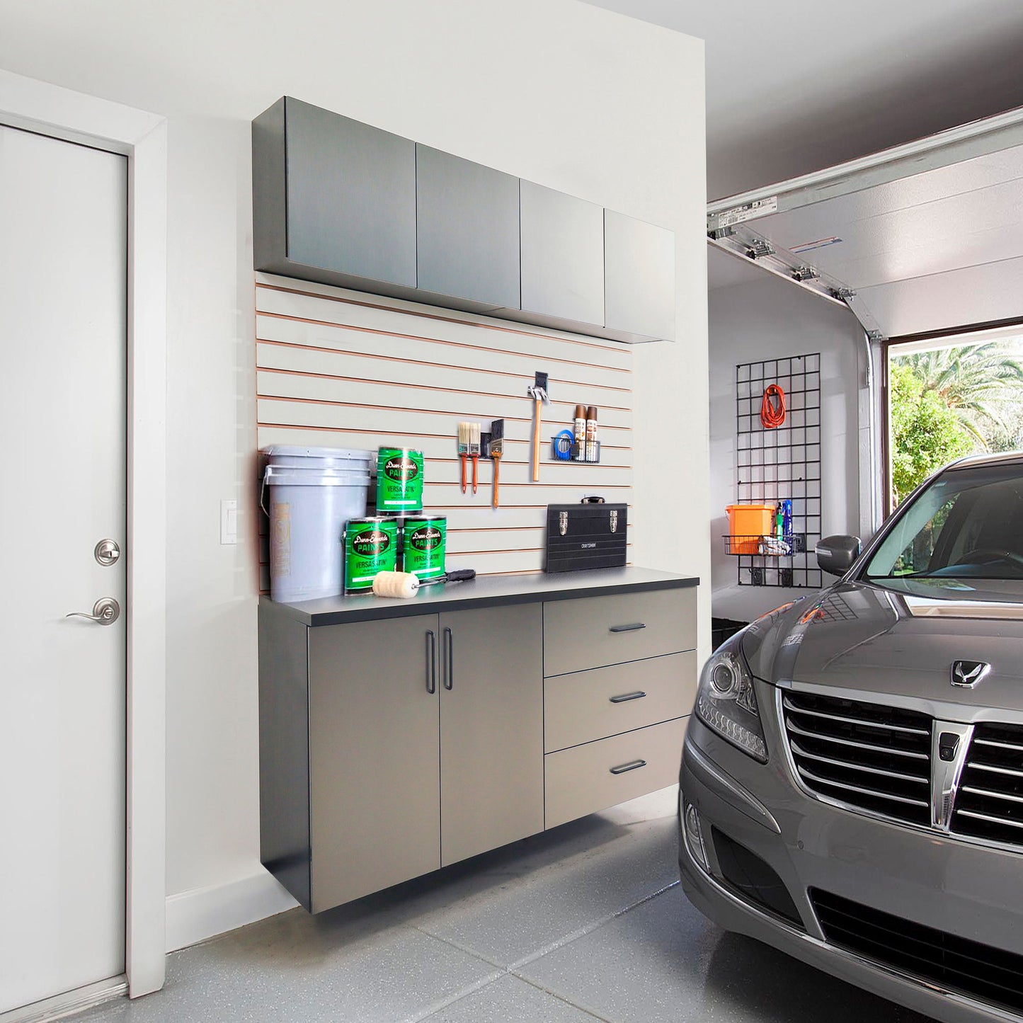 Astro Series - Garage Cabinet Set C With Soft Closing Drawers - Metallic Gray