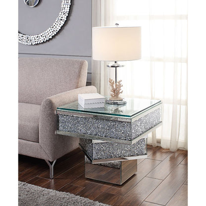 Noralie - End Table - Mirrored & Faux Diamonds