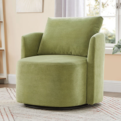 360° Modern Swivel Chair With Upholstered Curved Design