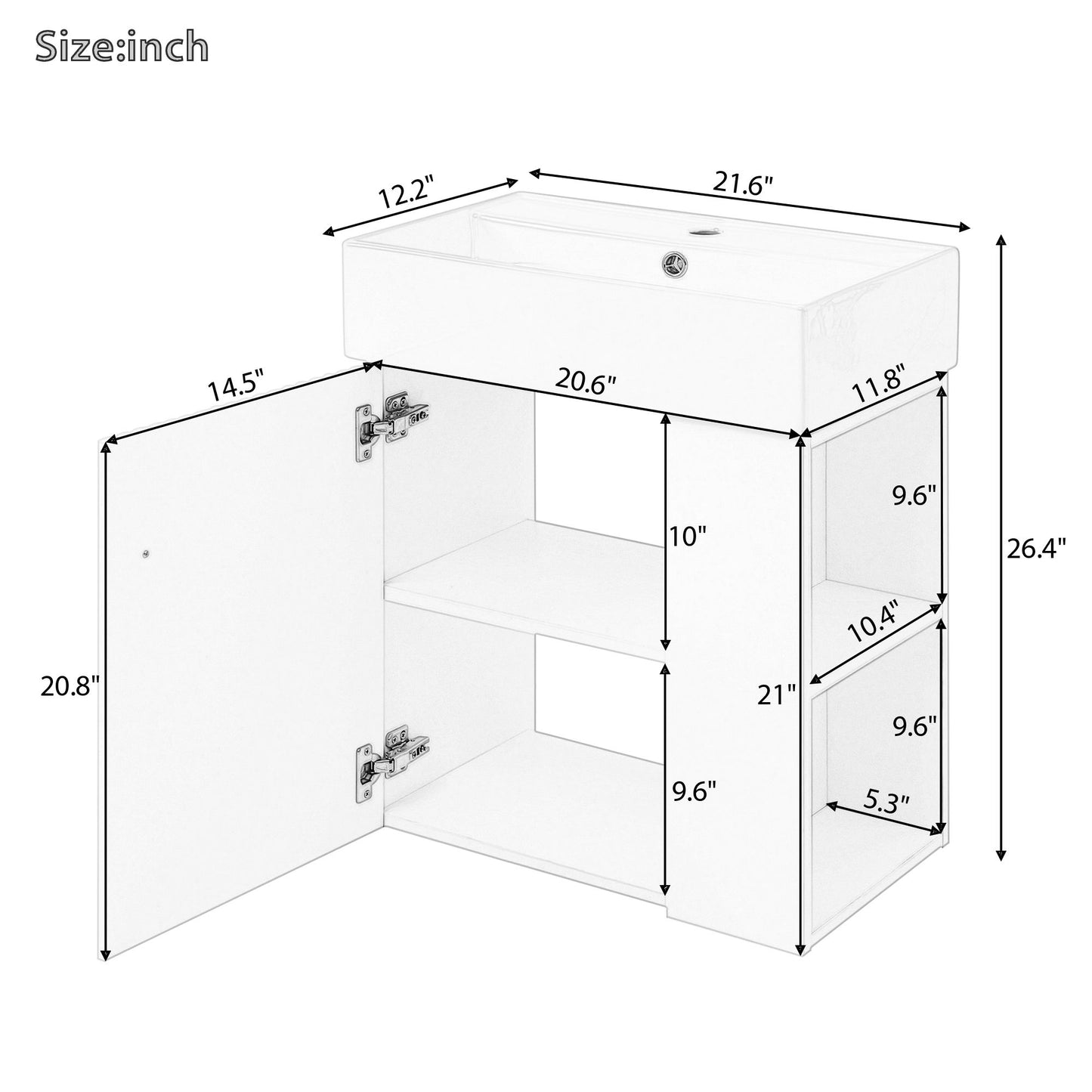 Modern Floating Bathroom Vanity With Ceramic Basin Perfect For Small Bathrooms