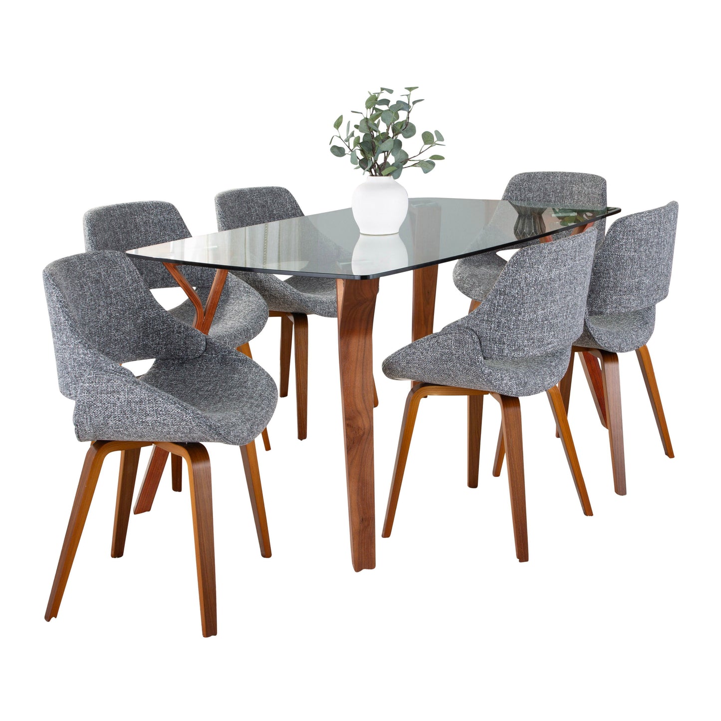 Folia Fabrico - 7 Piece Mid Century Modern Dining Set