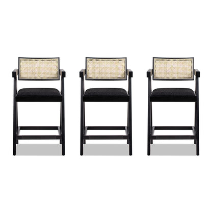 Milan - Modern Webbing Back Stool With Arms (Set of 3)