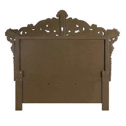 Constantine - Eastern King Bed - Synthetic Leather , Light Gold, Brown & Gold