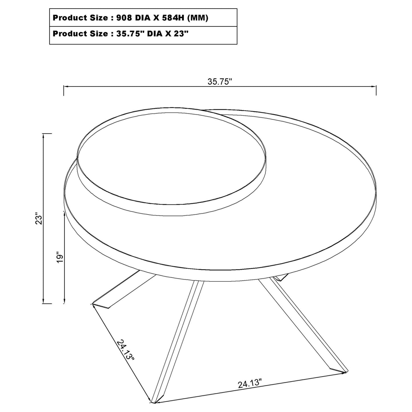 Shayne - Round Top Coffee Table With 2 Tier Design