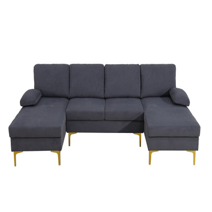 U - Shaped Sectional Sofa With Double Chaise