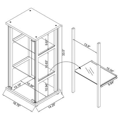 Callie - 3 Shelf Curio Cabinet - Black