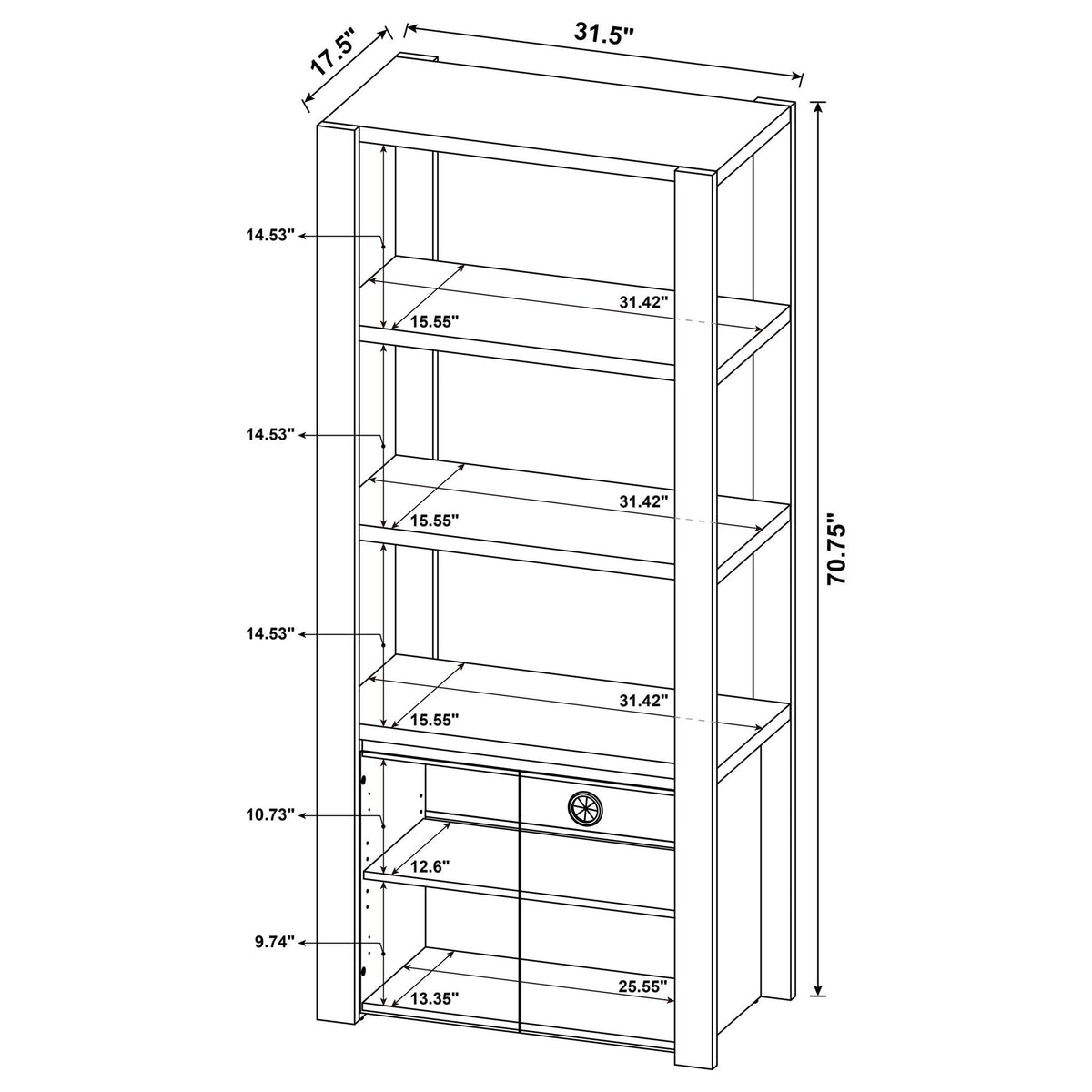 Susac - 3 Shelf Media Tower With Tall Pier Cabinet - Light Oak