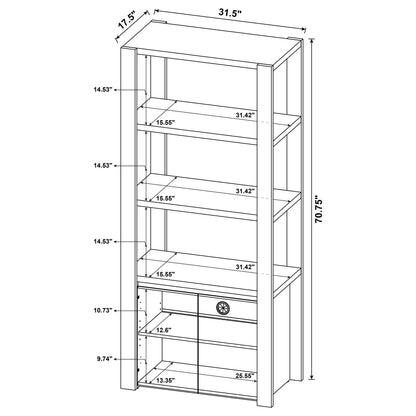 Susac - 3 Shelf Media Tower With Tall Pier Cabinet - Light Oak