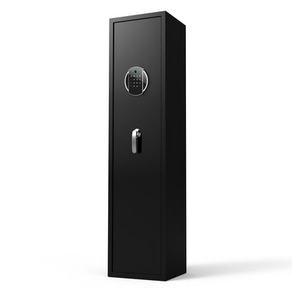 Large Capacity Quick Access Fingerprint Gun Safe, 4-5 Gun Biometric Metal Rifle Gun Security Cabinet Safe Locker - Black