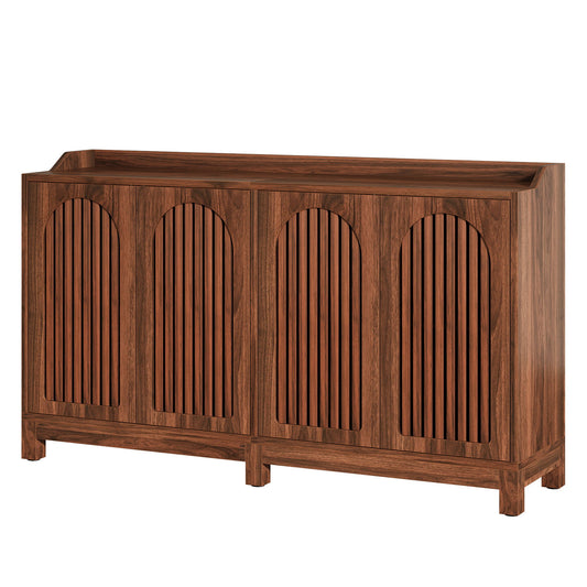 Sideboard Buffet Cabinet With 4 Doors & Shelves, Credenza Table For Dining Room - Brown