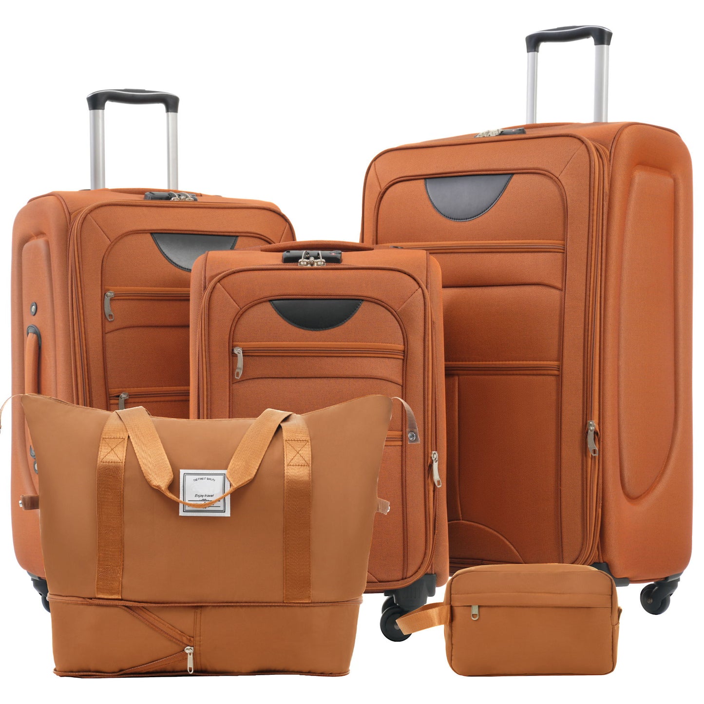 Softside Luggage Expandable Set With Duffel Bag Upright Spinner