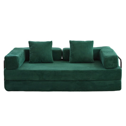 Floor Couch, Convertible Floor Sofa Bed With Pillow Back Support Armrest