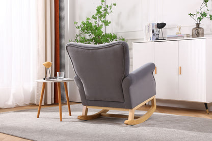 Modern Rocking Chair, Upholstered Accent Chair For Nursery, Small Contemporary Rocke