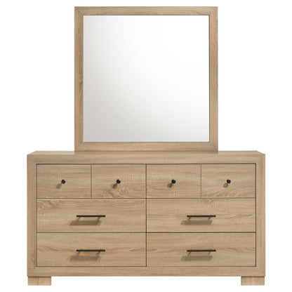 Merritt - 6 Drawer Dresser With Mirror - Light Oak