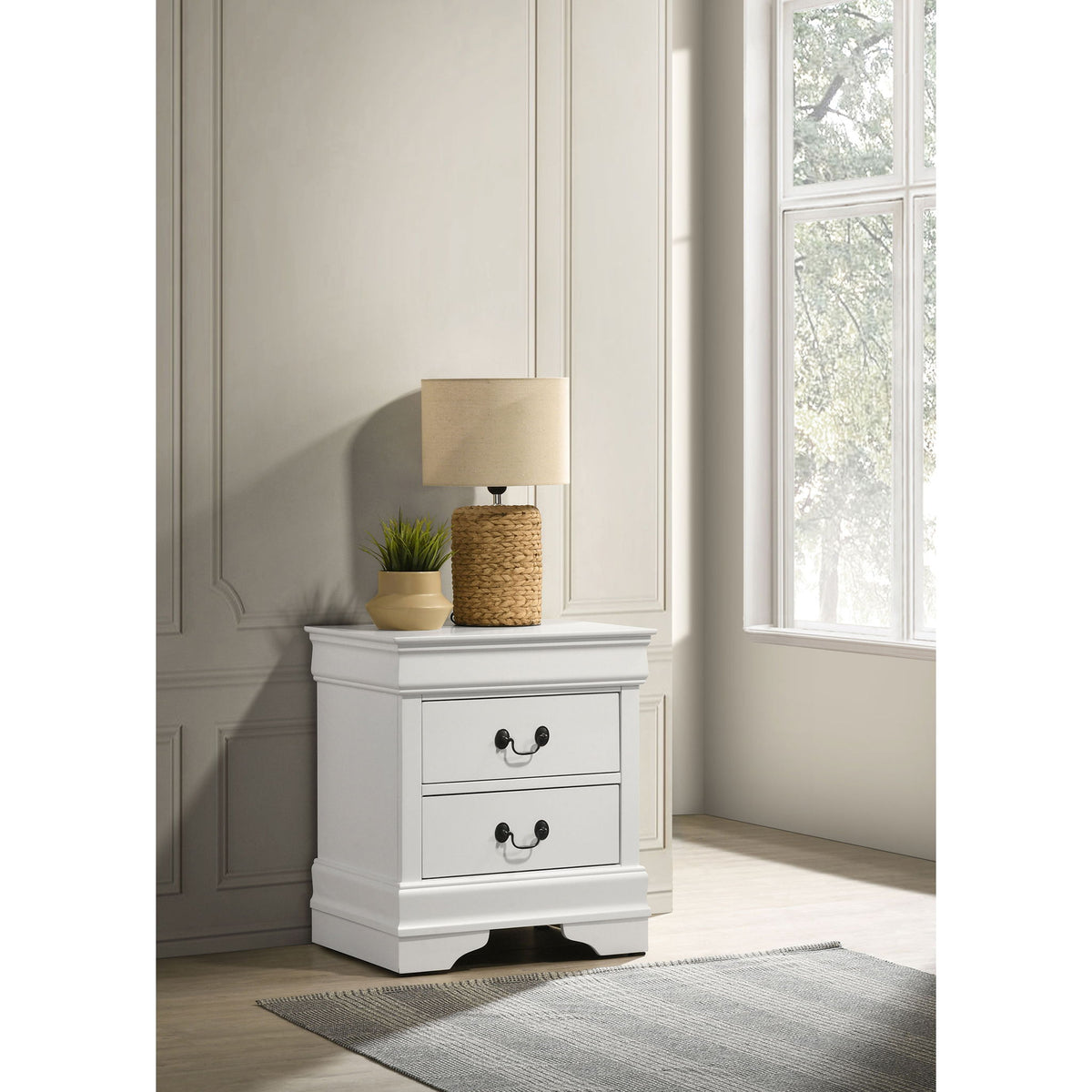 2 Drawer Nightstand - White