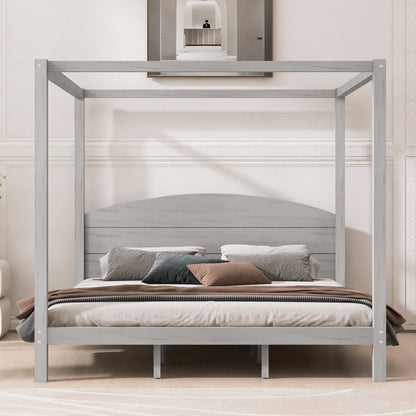 anopy Platform Bed With Headboard And Support Legs