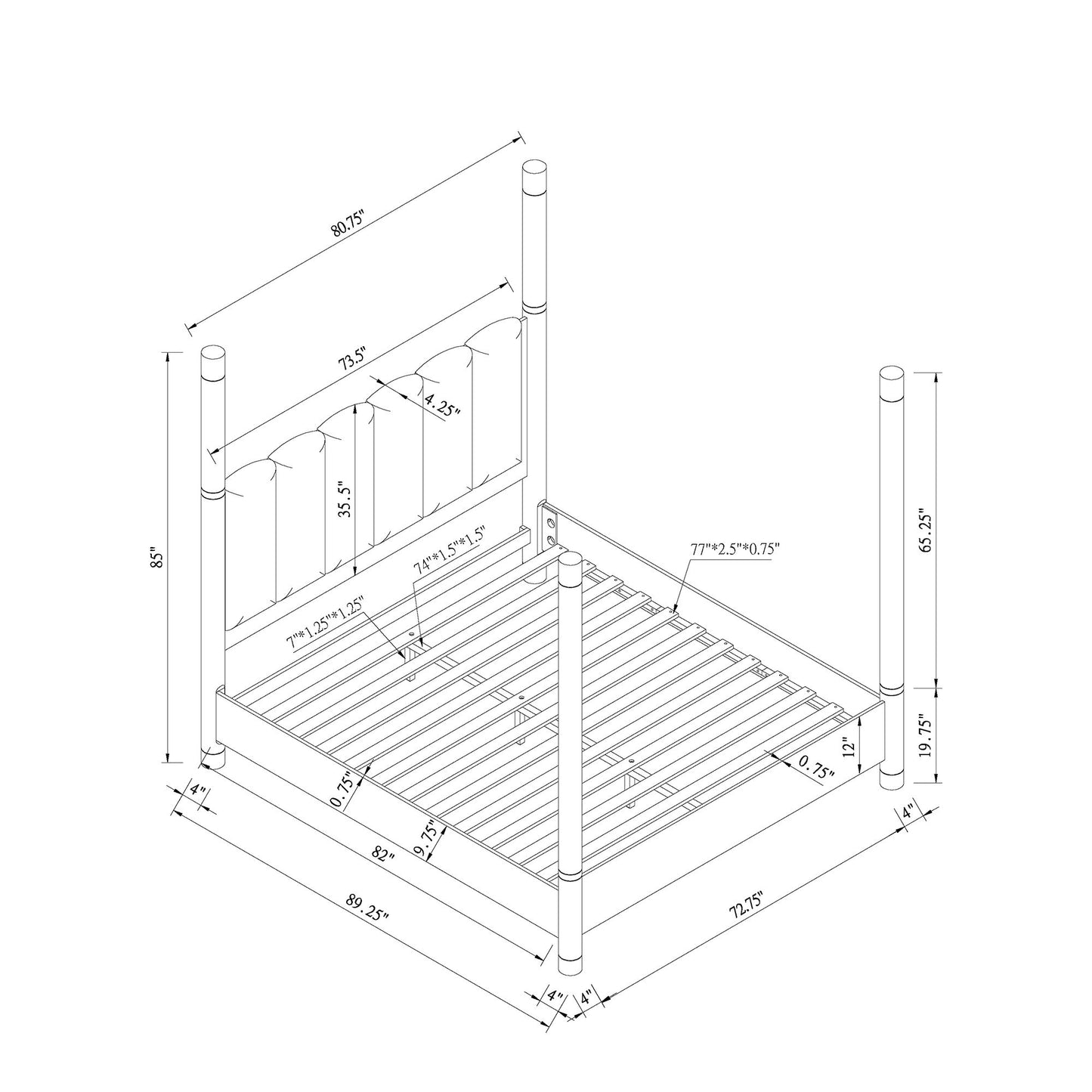 Sarai - 5 Pieces Bedroom Set With Upholstered Headboard