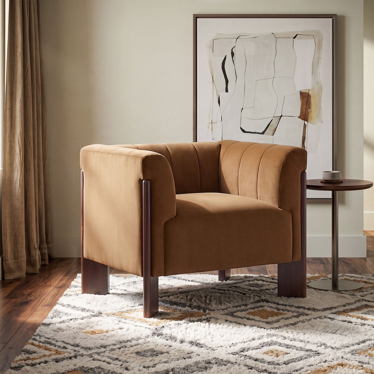 Accent Chair With Tight Back For Living Room