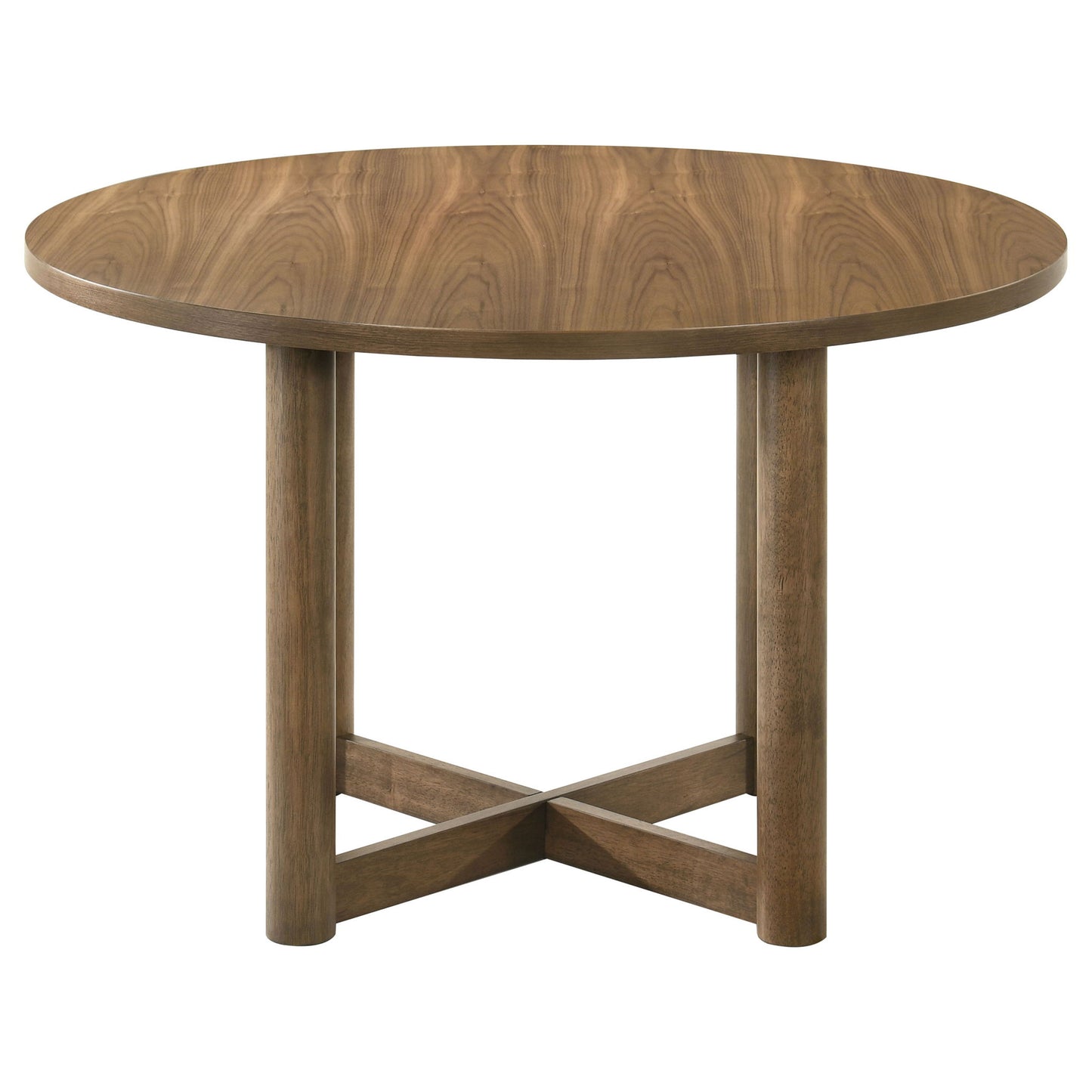 Graham - Round Dining Table With X Cross Base - Walnut