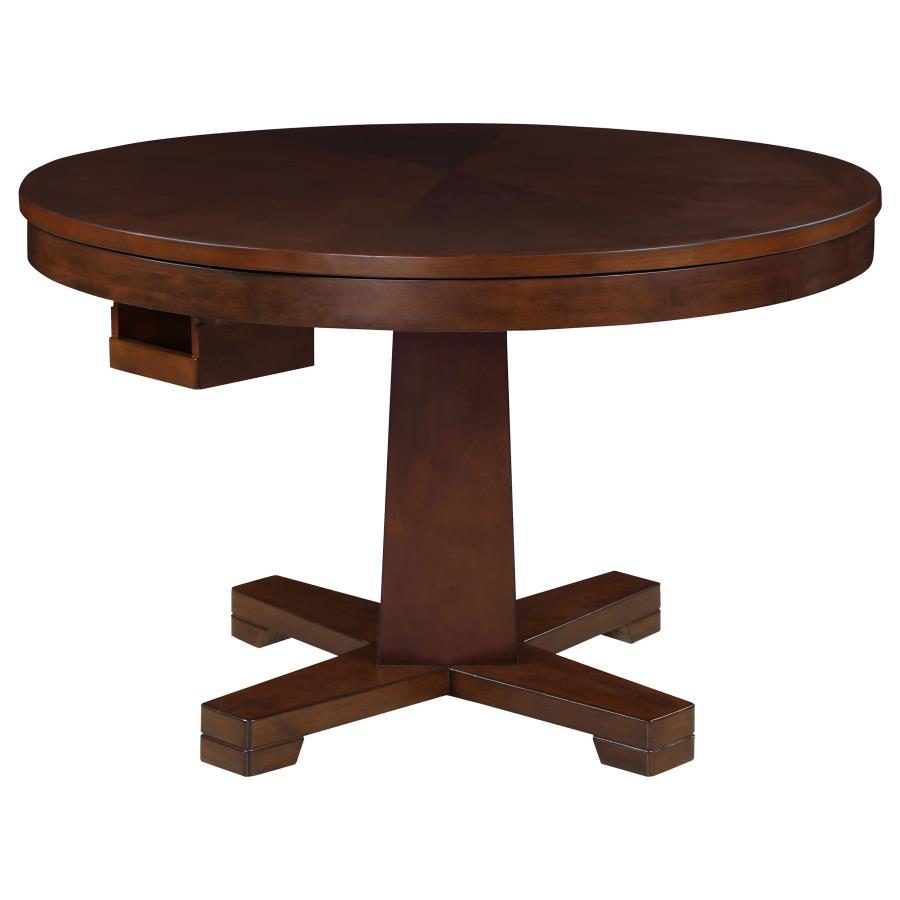 Marietta - Round Dining And Billiard Poker Game Table - Tobacco