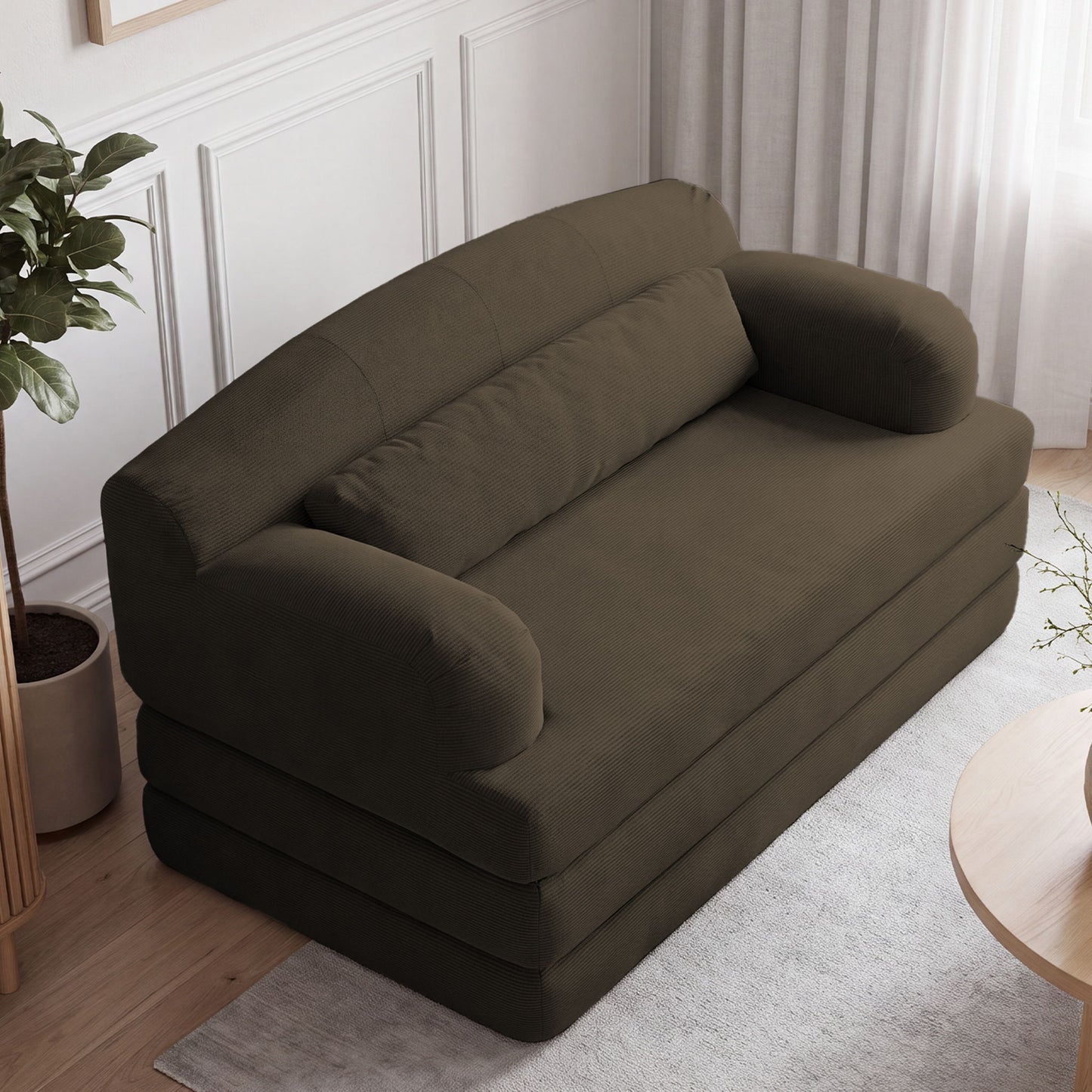 2 Seater Sofa Bed, Compact Foldable Floor Couch