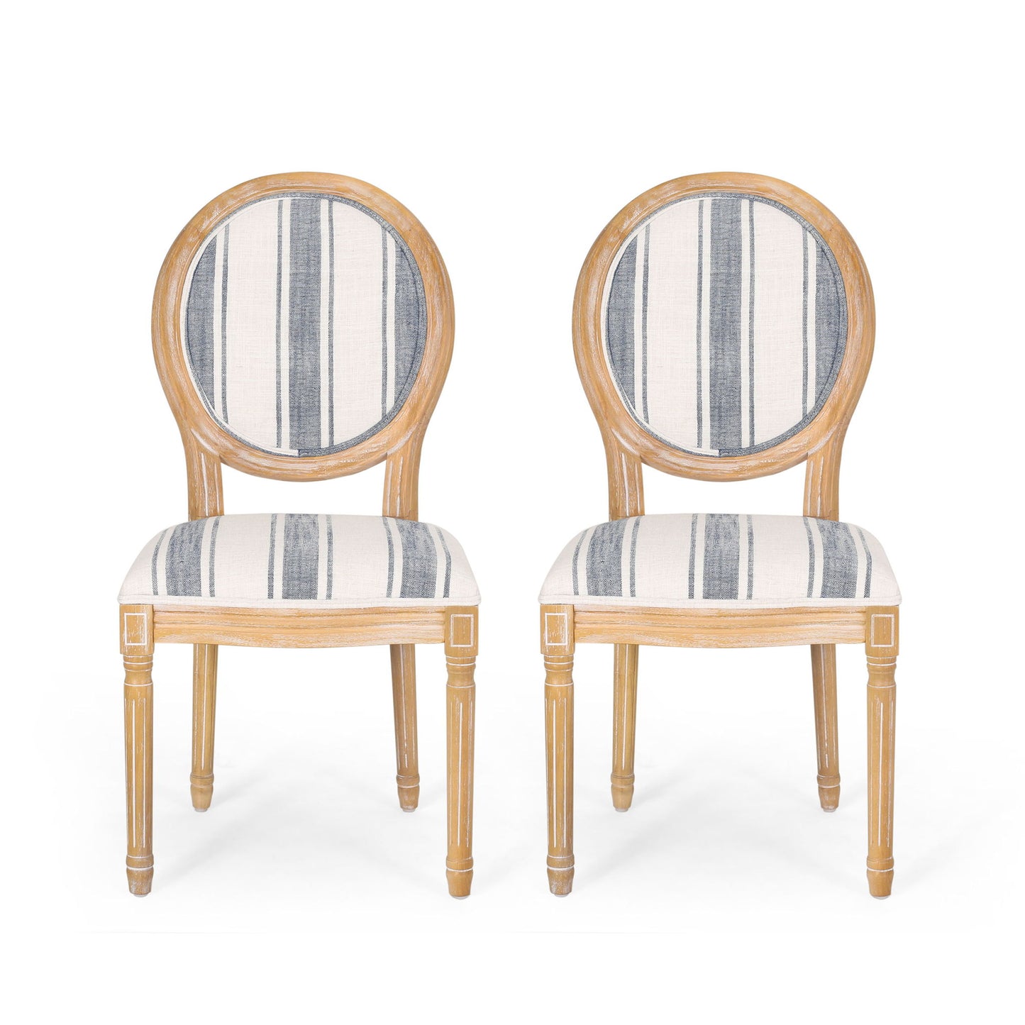 French Country Inspired Dining Chair With Iconic Round Backrest