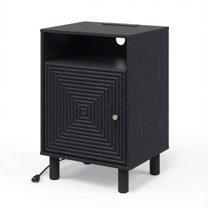Nightstand With Charging Station & Storage
